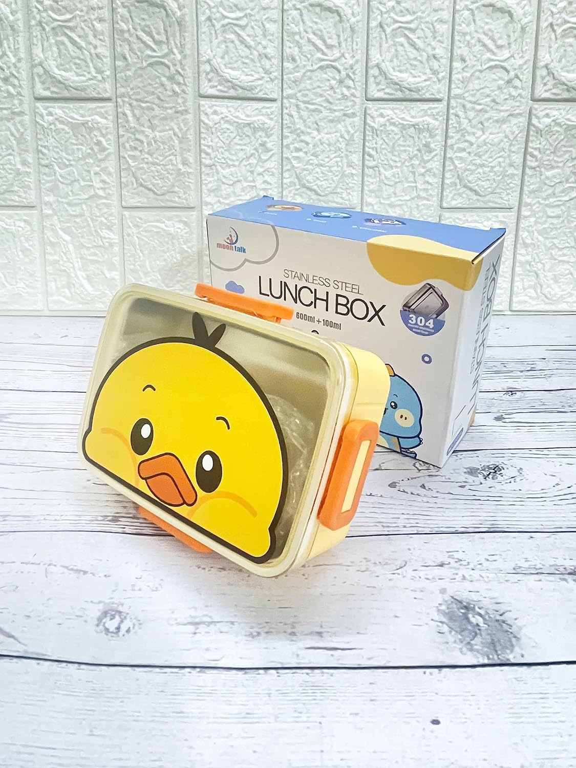 Leakproof 700ml Stainless Steel Lunch Box for Kids with Soup Bowl & Cutlery, Yellow